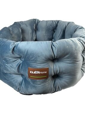 ClevaHome Deep Nest Cat Bed For Small Pets Up To 15lbs Steel Blue NEW